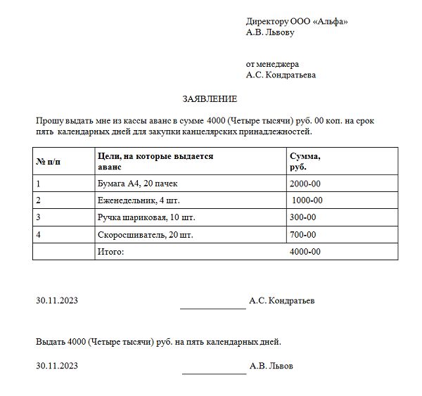 Подотчет на карту сотрудника с расчетного счета