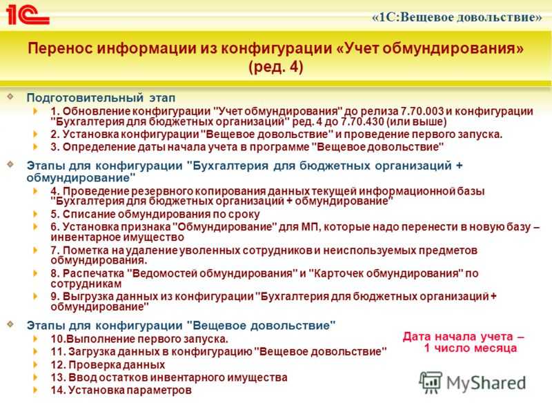 1с:вещевое довольствие 8