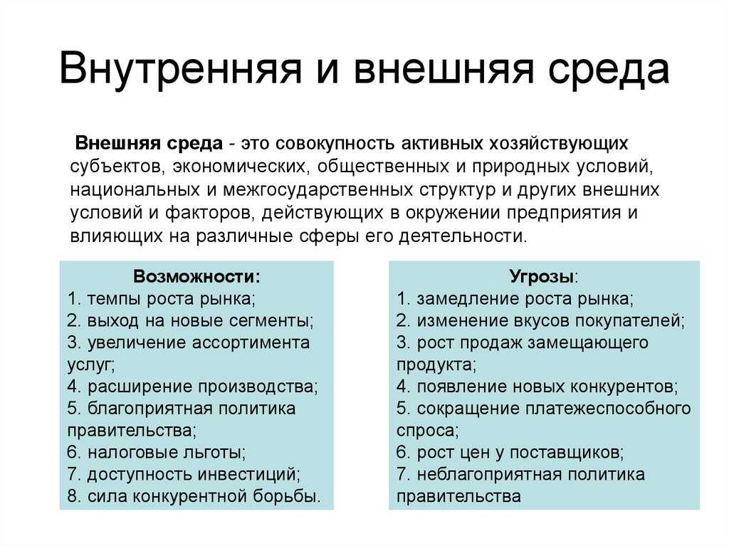 Внешние факторы и их влияние на организацию