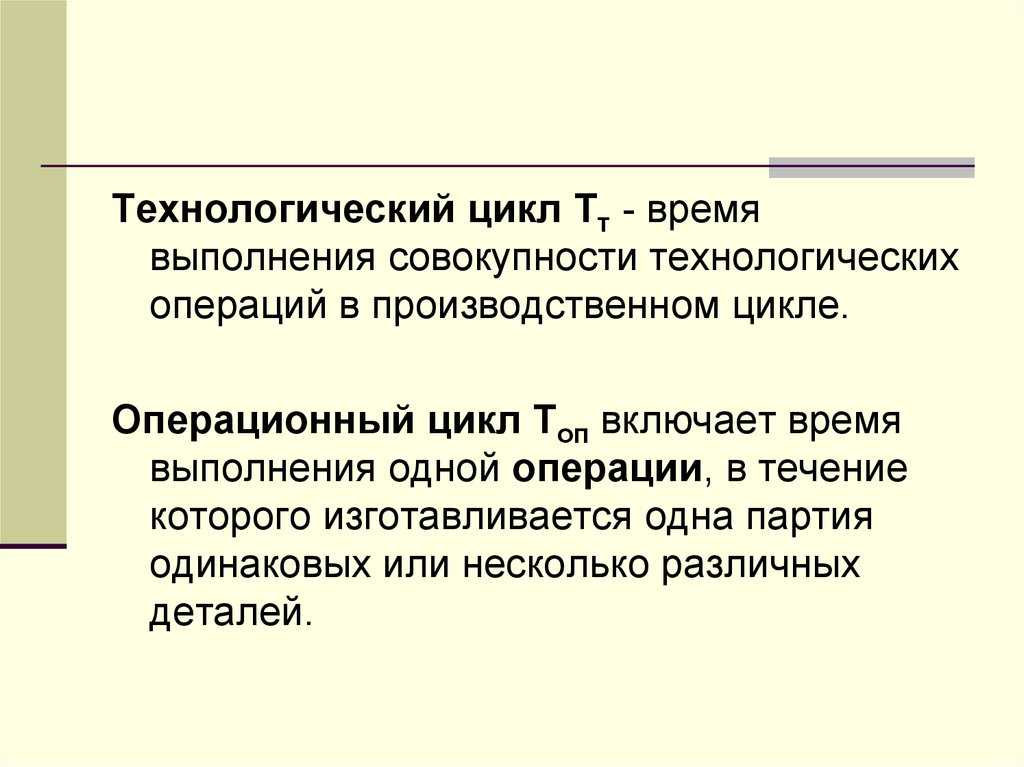 Расчет длительности производственного цикла изделия