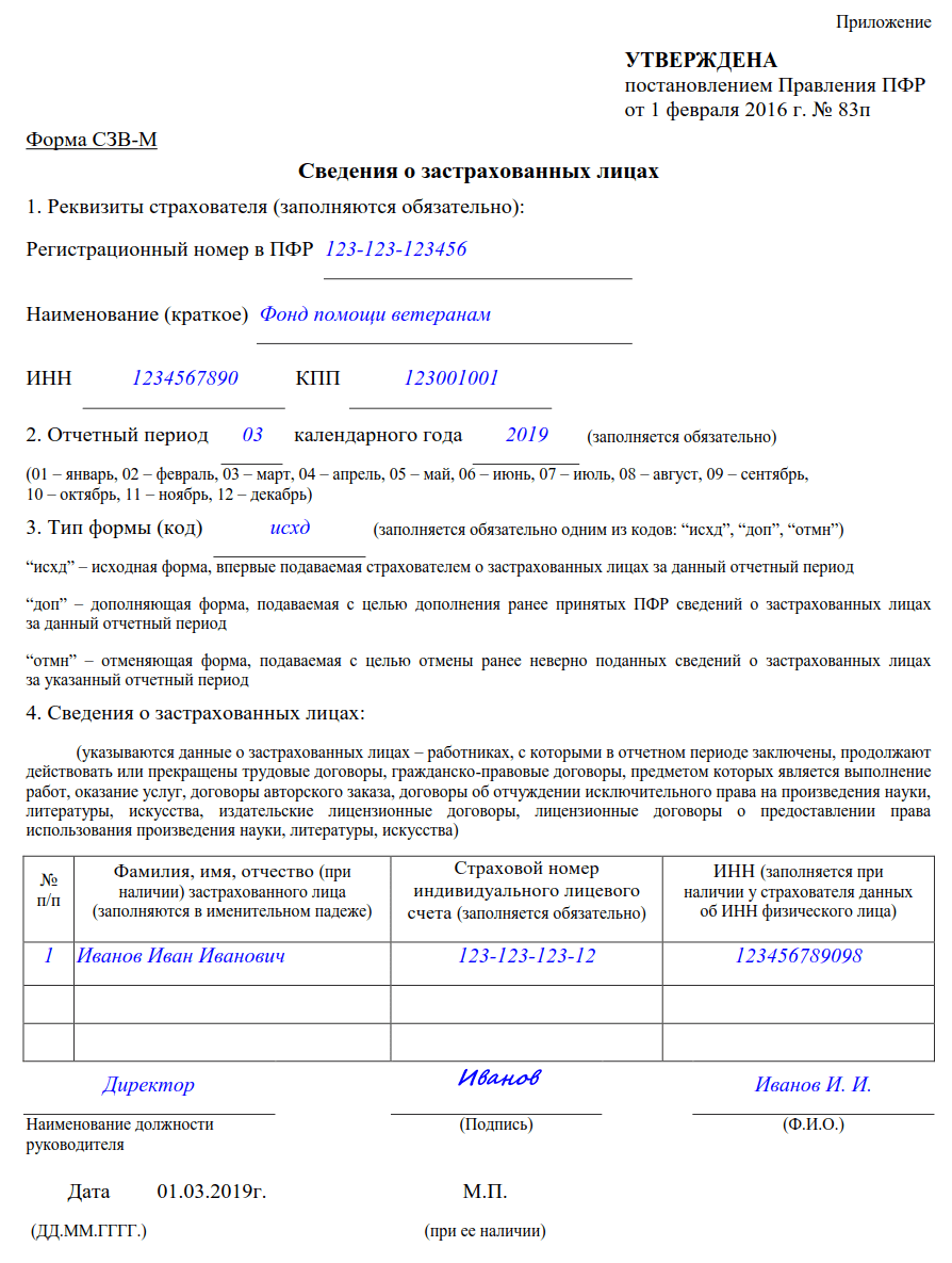 Нулевая сзв-м на генерального директора – единственного учредителя в 2024 году