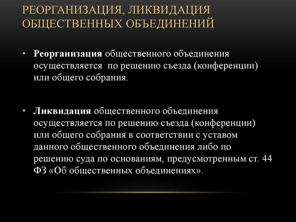 Ликвидация союза (ассоциации) в минюсте