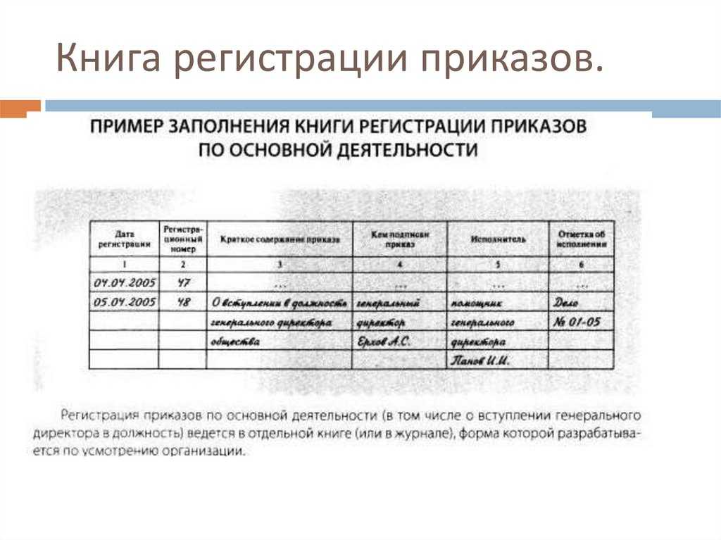 Журнал регистрации приказов по личному составу - образец скачать