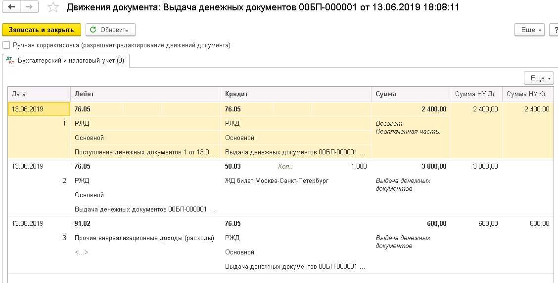 Выдача денежных средств подотчетным лицам и формирование авансового отчета в 1с