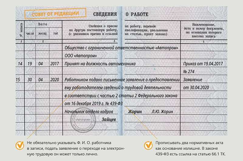 Как принимать на работу сотрудника с электронной трудовой книжкой