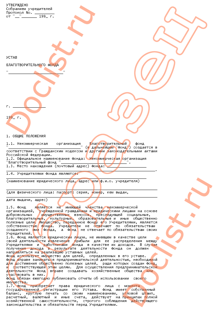 Внесение изменений в устав фонда в 2024 году