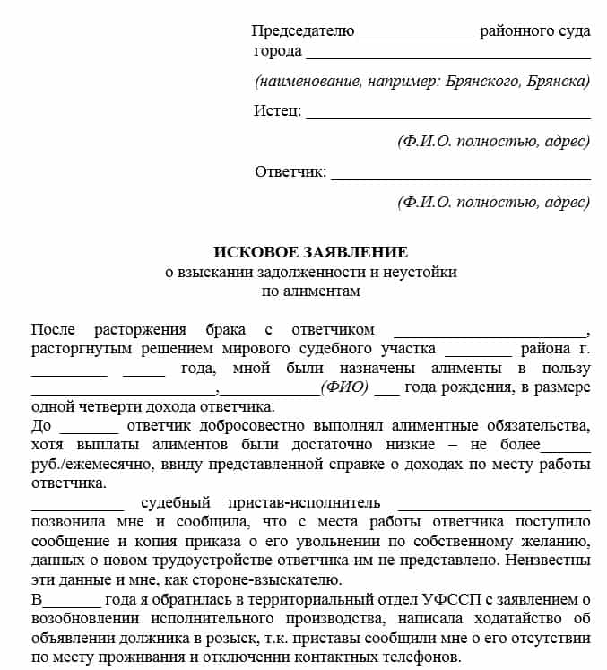 Как оформить взыскание алиментов за прошедший период, сроки давности и образец заявления
