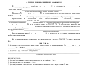 Обжаловать наложение дисциплинарного взыскания