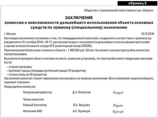 Форма ос-4. акт о списании основных средств. образец и бланк 2024 года