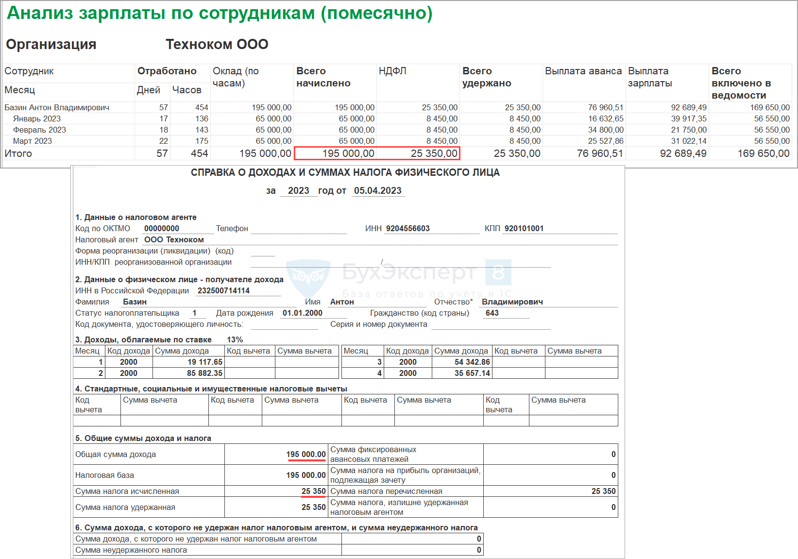 Расчетный листок по зарплате, поля, пример заполнения, скачать лист
